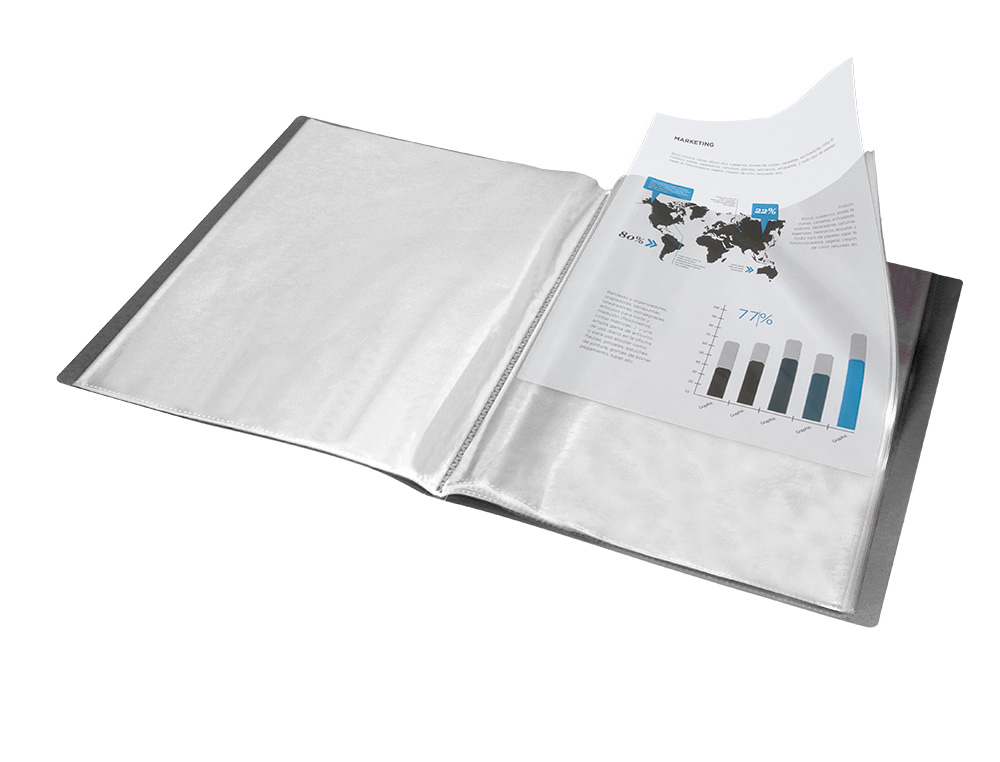 CAPA CATALOGO LIDERPAPEL 20 BOLSAS POLIPROPILENO FOLIO PRETO