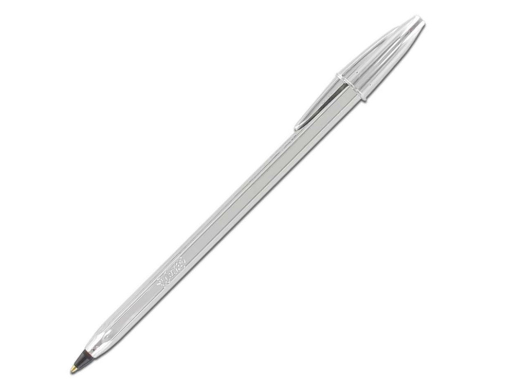 ESFEROGRAFICA BIC CRISTAL CELEBRATION PRATA TINTA PRETA UNIDADE