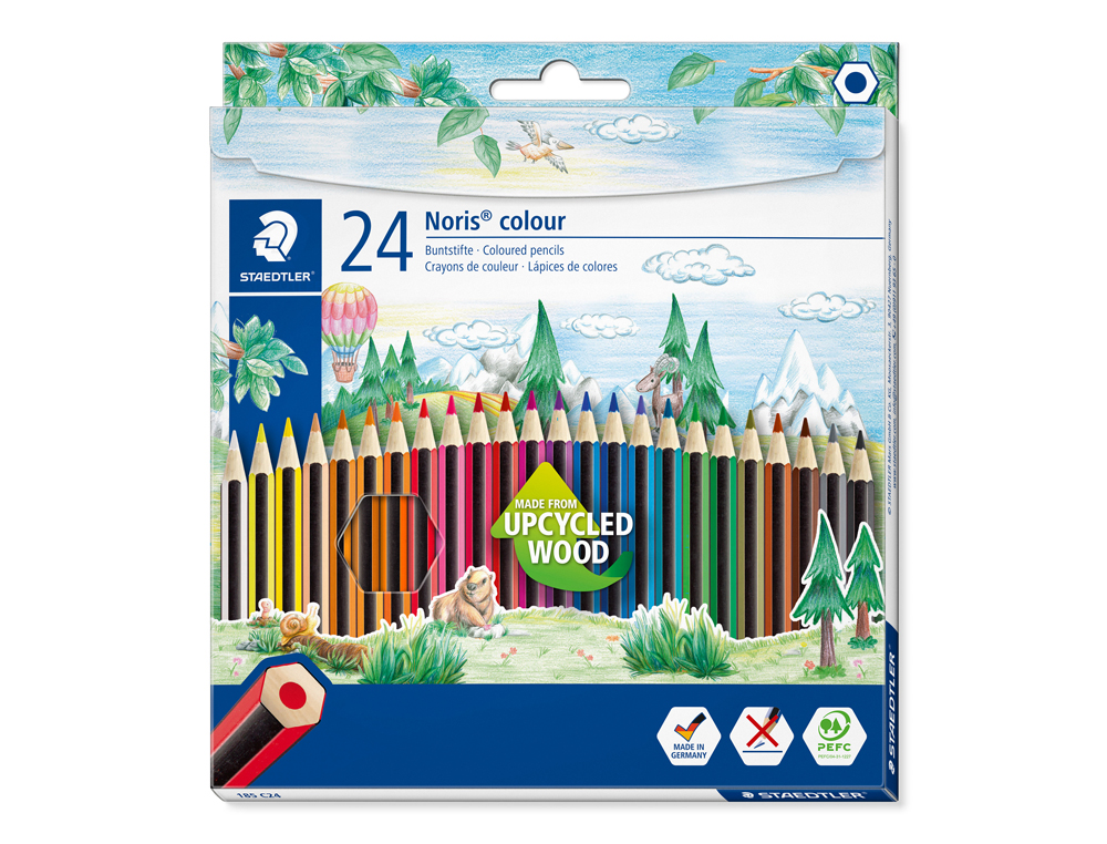 LAPIS DE COR STAEDTLER WOPEX ECOLOGICO 24 CORES EM CAIXA DE CARTAO