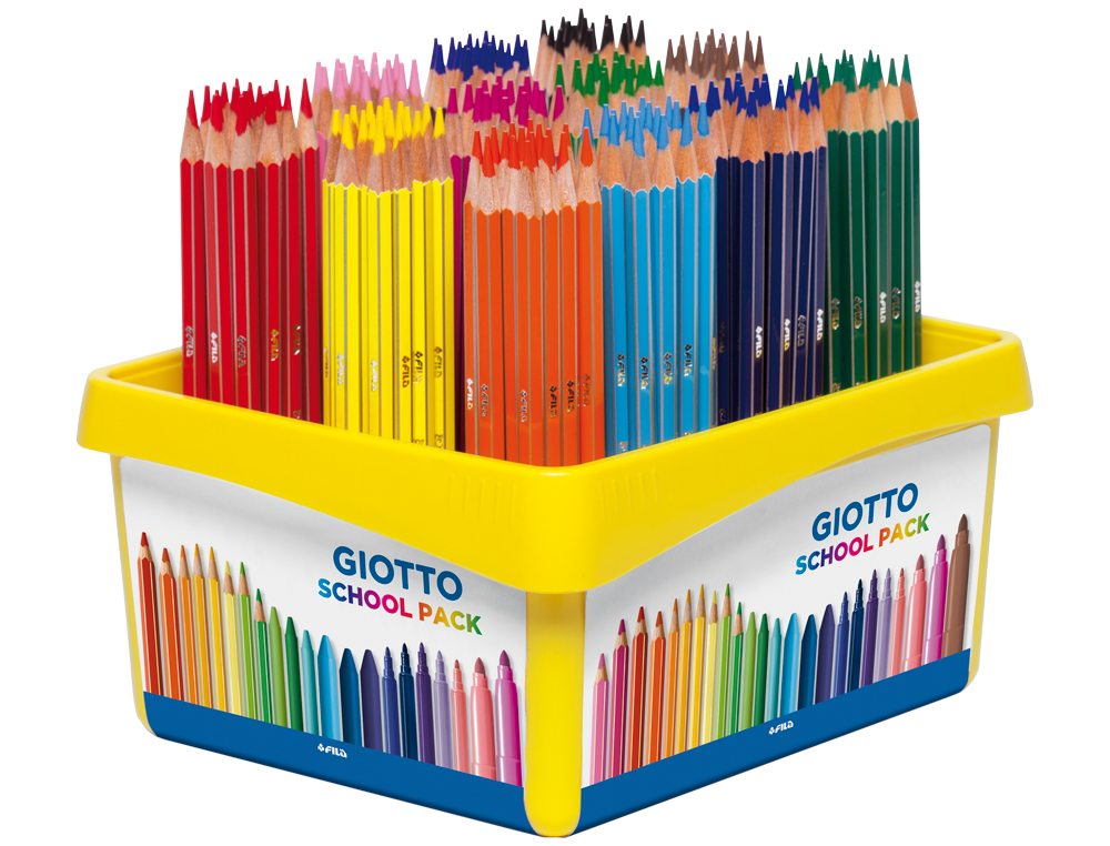 LAPIS DE COR GIOTTO STILNOVO SCHOOL PACK DE 192 UNIDADES 12 CORES X 16 UNIDADES