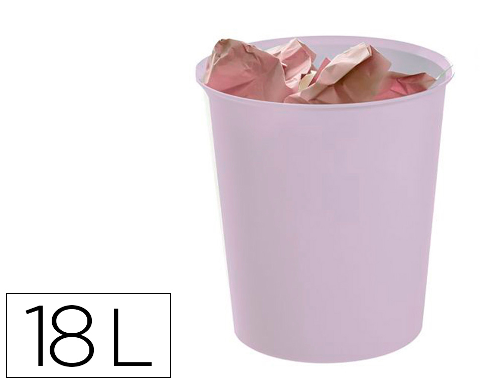 CESTO DE PAPEIS ARCHIVO 2000 ECOGREEN PLASTICO 100% RECICLAVEL 18 LITROS COR MALVA PASTEL