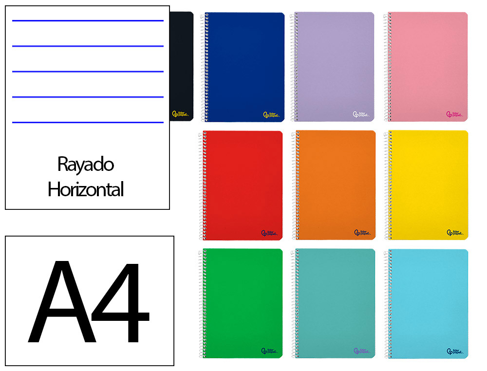 CADERNO ESPIRAL LIDERPAPEL A4 MICRO SMART CAPA MOLE 80 F 75 GR PAUTADO DUPLA MARGEM 4 FUROS CORES SORTIDAS