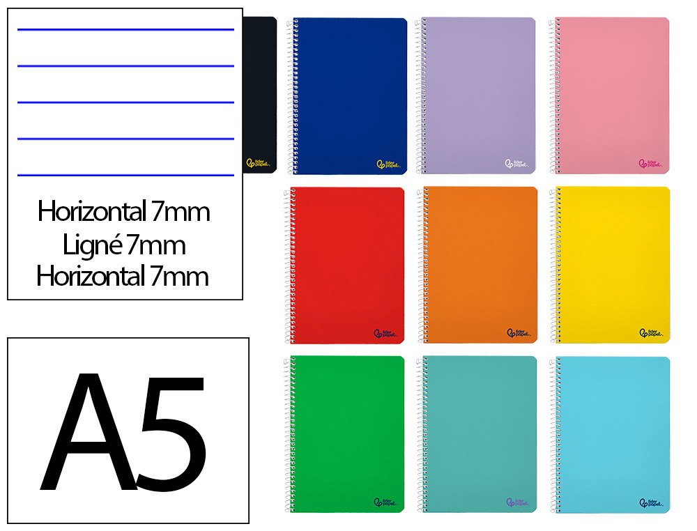 CADERNO ESPIRAL LIDERPAPEL DIN A5 SMART CAPA SUAVE 80 F 75 GR PAUTADO DUPLA MARGEM 6 FUROS CORES SORTIDAS